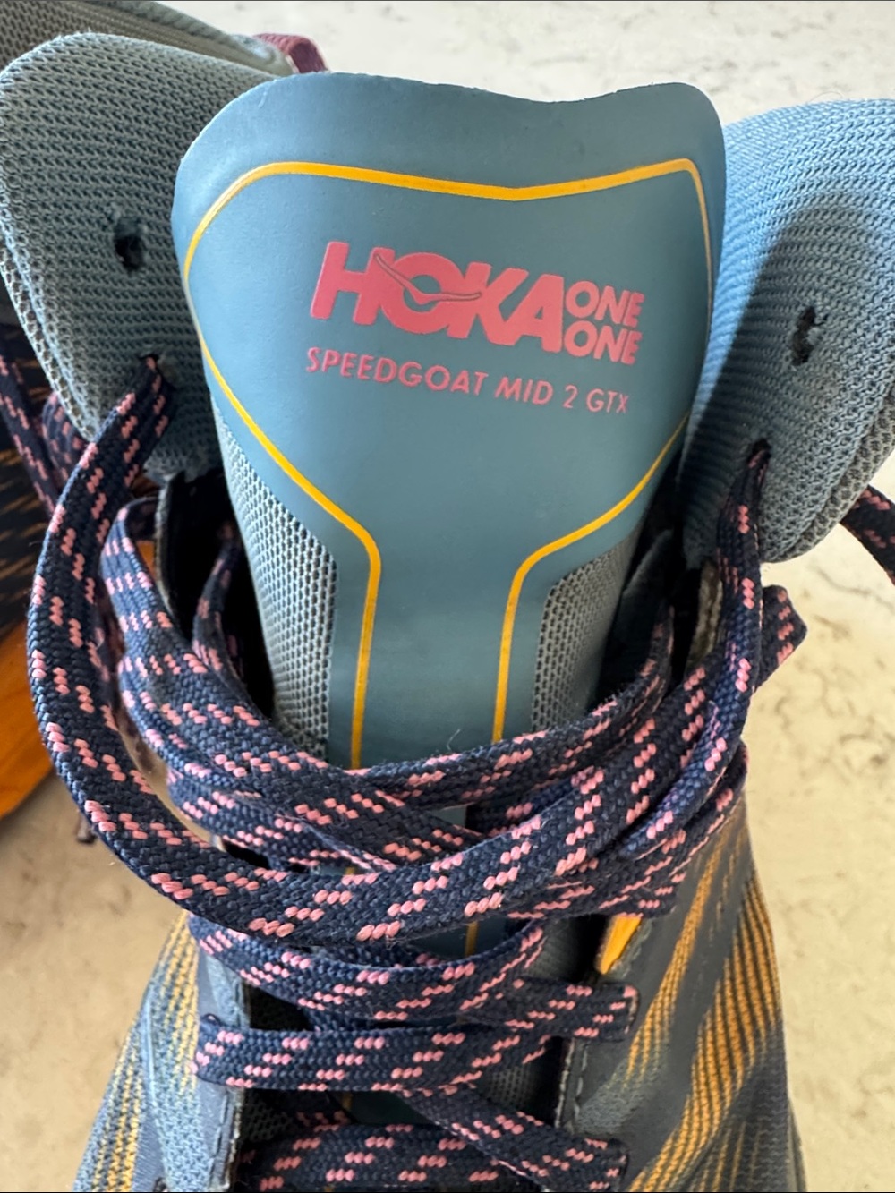 Hoka Speedgoat Mid 2 GTX Trail Mid-Top Shoes in Blue and Orange women’s 9 - Picture 10 of 12